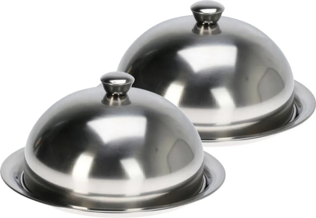 Excellent Houseware Serveerschaal Stolp met Dienblad 2 Stuks