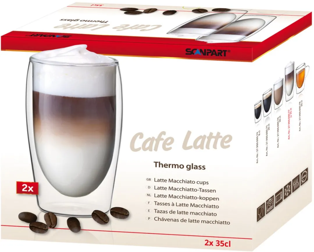 Scanpart Dubbelwandig Koffieglas 350ml - 2 Stuks