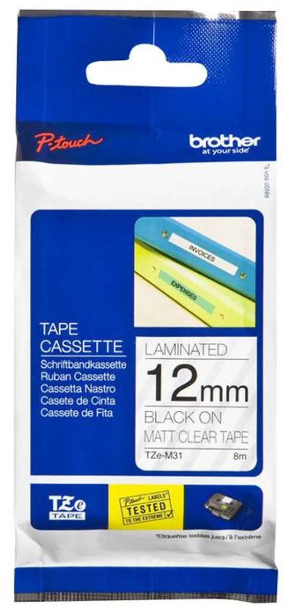 Brother TZe-M31 Labeltape - Transparant 12mm 8m - afbeelding 6 van 6