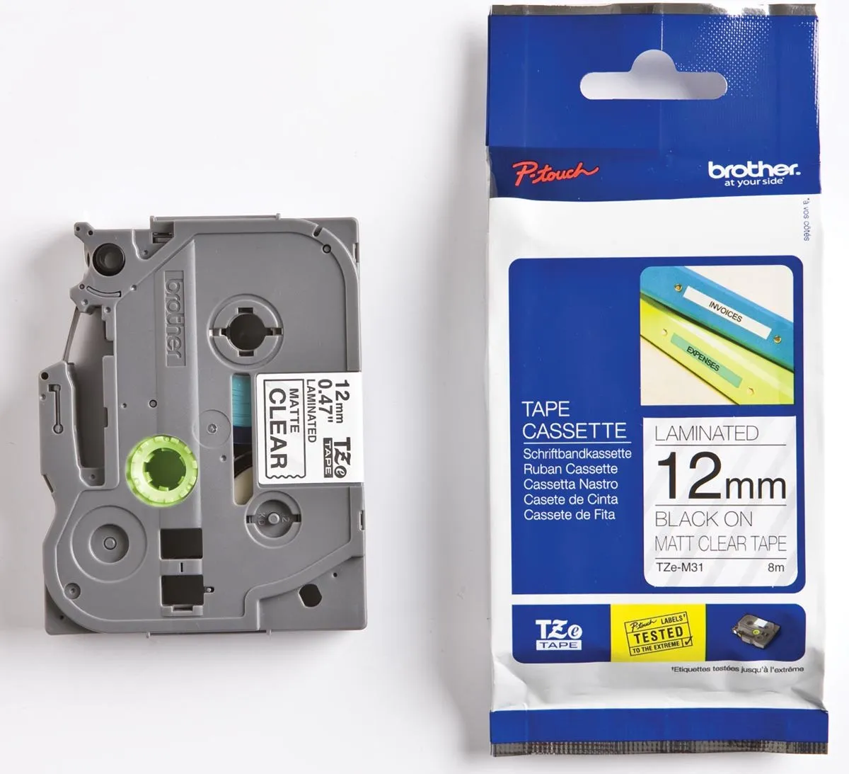 Brother TZe-M31 Labeltape - Transparant 12mm 8m