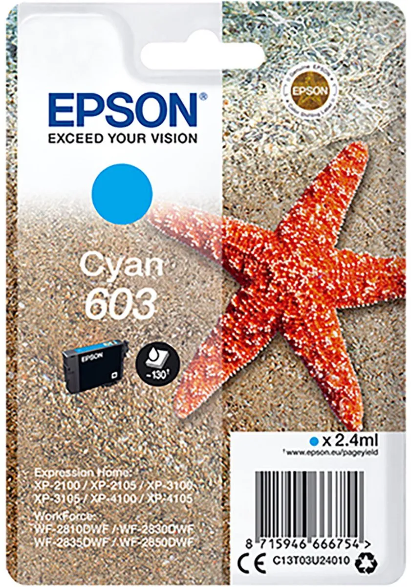 Epson Cyan 603 Inktcartridge 24ml