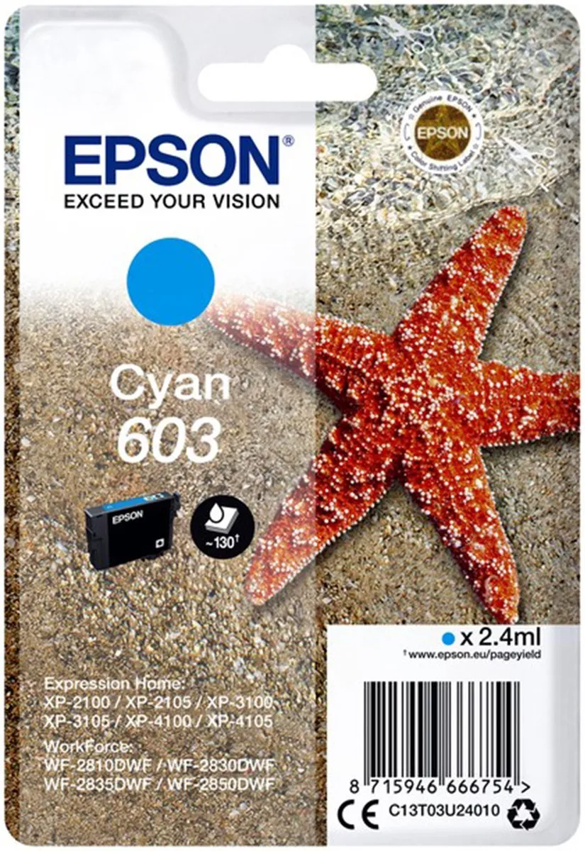 Epson Cyan 603 Inktcartridge 24ml