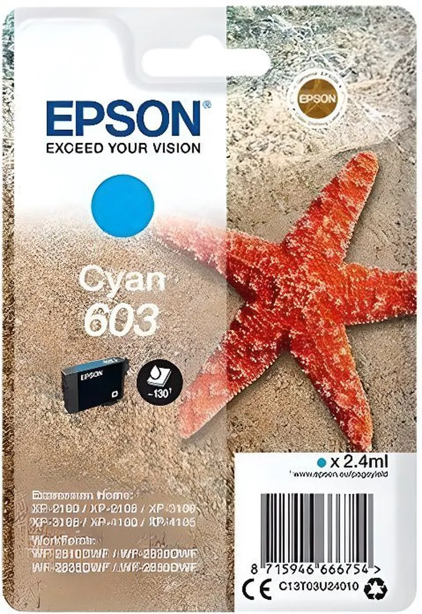 Epson Cyan 603 Inktcartridge 24ml