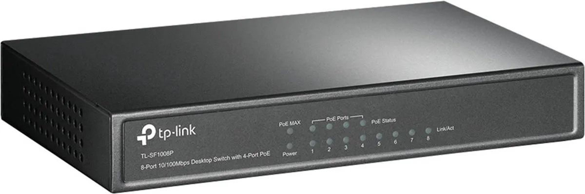 TP-Link TL-SF1008P Netwerk Switch - 8 Poorten - 4x PoE 57W - afbeelding 6 van 6