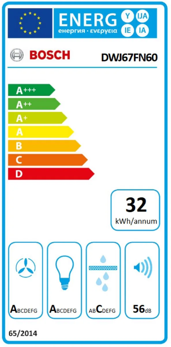 Bosch Serie 4 DWJ67FN60 Afzuigkap - Recirculatie 687m³/u - Zwart/Roestvrijstaal