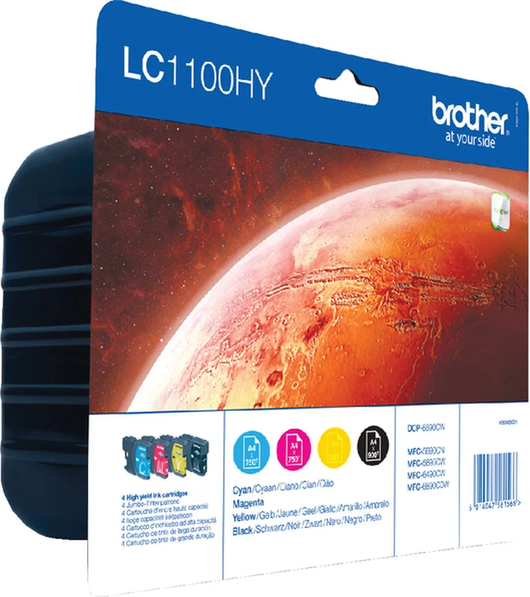Brother LC-1100HYVALBP Inktcartridge - 4 Kleuren (CMYK) - 900 Pagina's