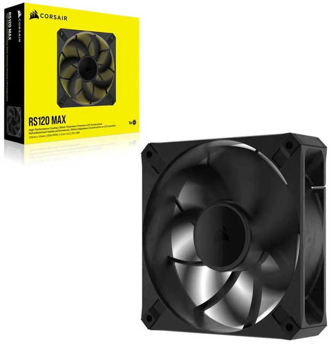 Corsair RS120 MAX PWM Boxventilator 12cm - Zwart