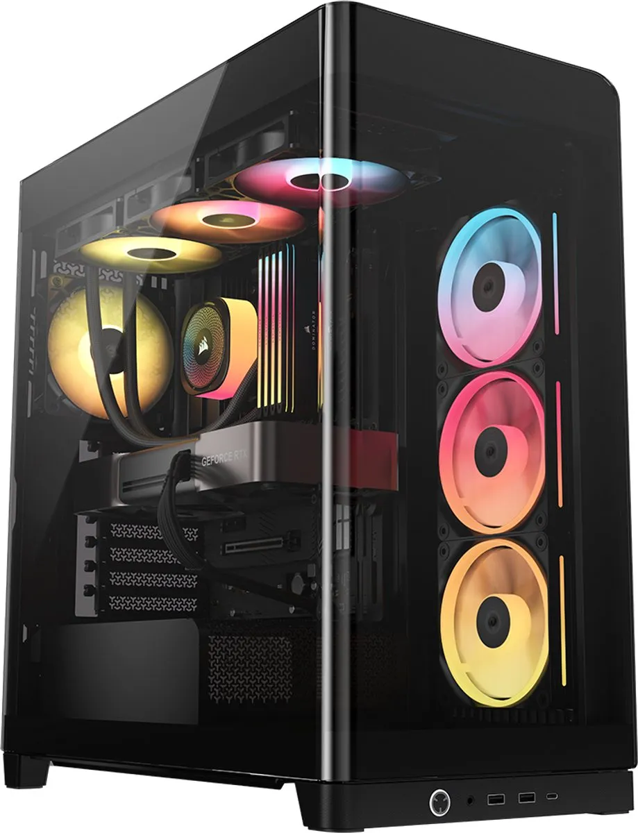 Corsair FRAME 4500X LR-R ATX Behuizing - Zwart - 3x LX120-R ARGB