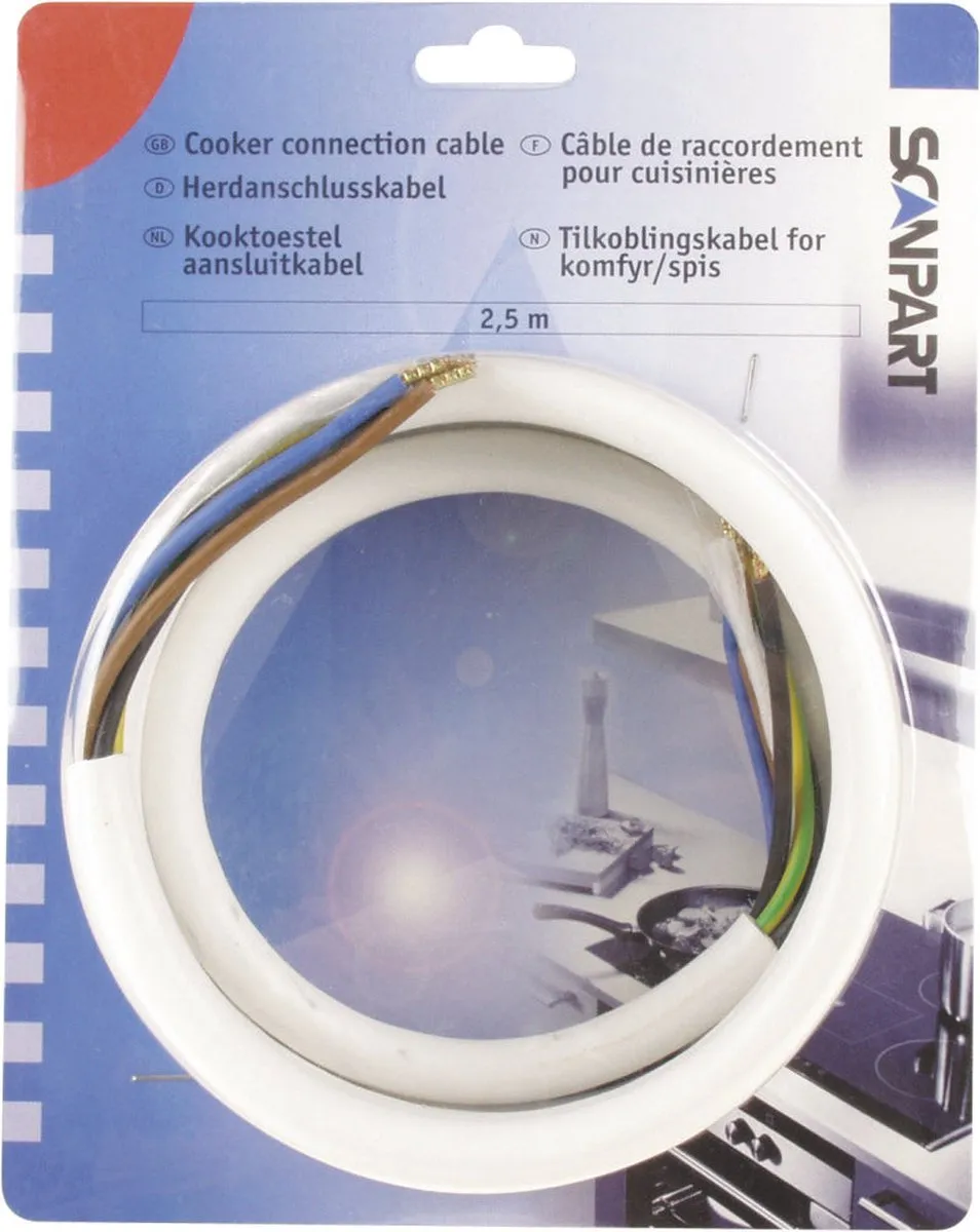 Scanpart Perilex Kabel 2.5m - 5-aderig Wit
