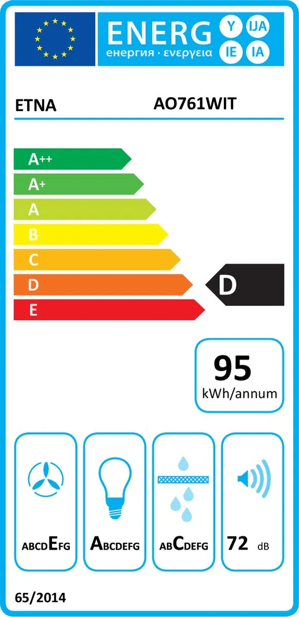 Etna AO761WIT Onderbouw Afzuigkap - 350 m³/u - Wit