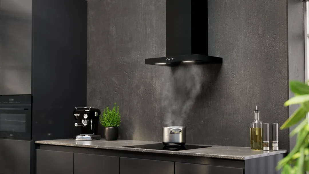 Etna AB360ZT Blokmodel Schouwkap 60cm Matzwart - 638 m³/u - afbeelding 6 van 6