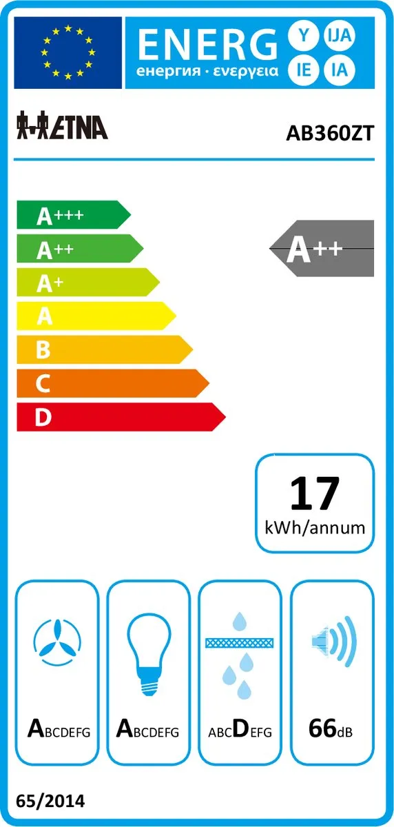 Etna AB360ZT Blokmodel Schouwkap 60cm Matzwart - 638 m³/u