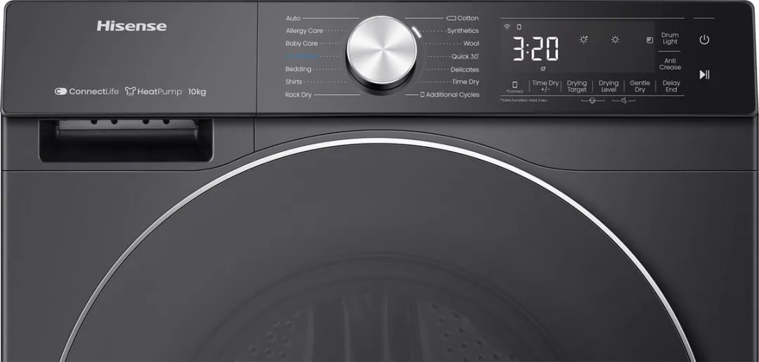 Hisense 5S Serie DH5S102BB Warmtepompdroger 10kg - Zwart - afbeelding 6 van 6