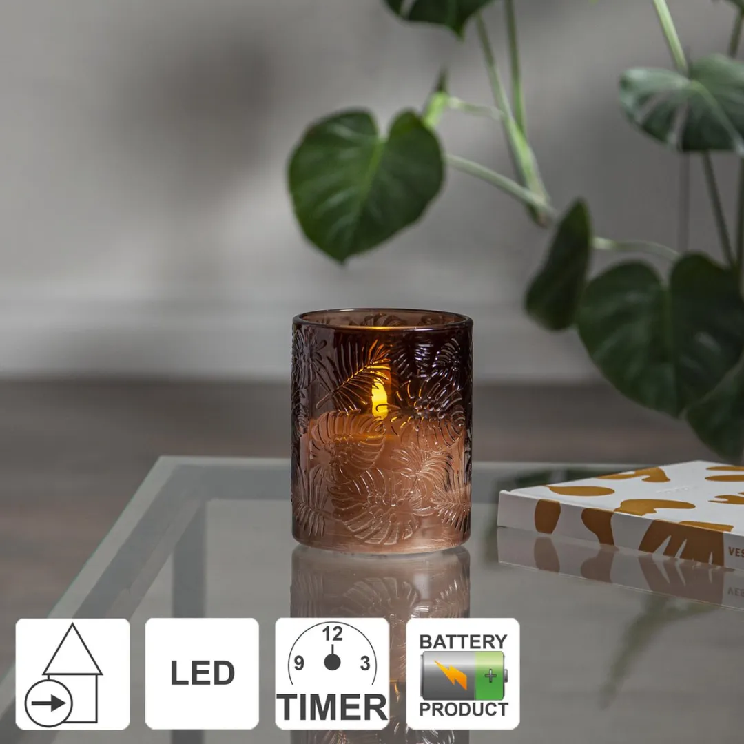 Star Trading LED Kaars Flame Leaf FLAMME LEAF LED - Bruin