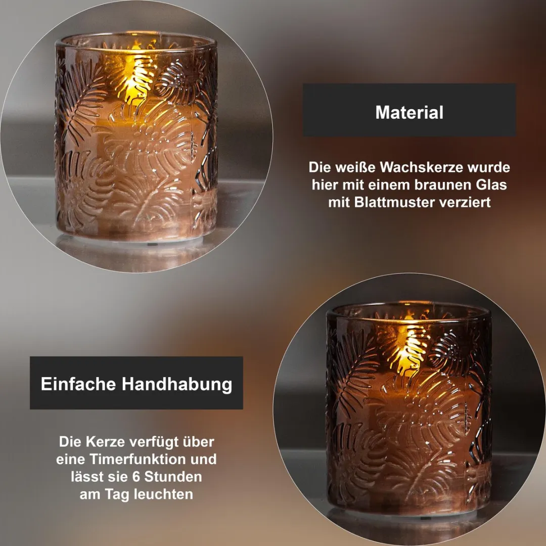 Star Trading LED Kaars Flame Leaf FLAMME LEAF LED - Bruin