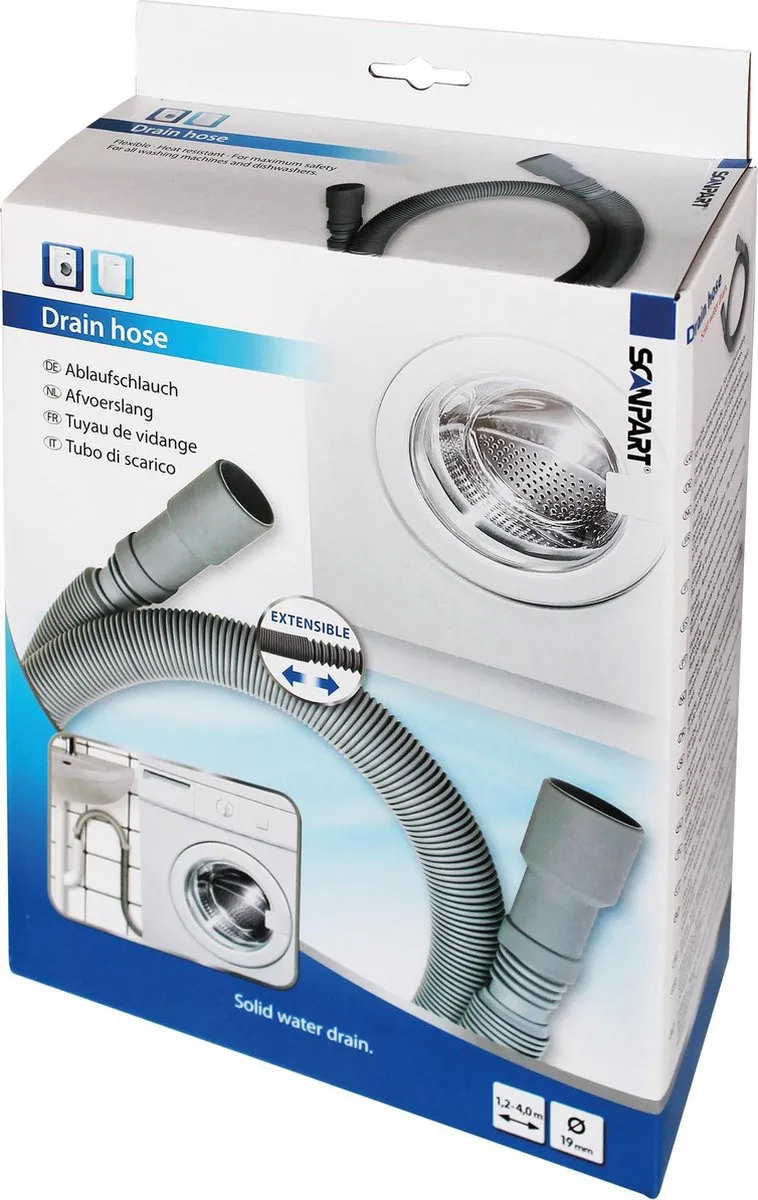 Scanpart Flexibele Afvoerslang 1.2-4m - 19/22mm - Grijs