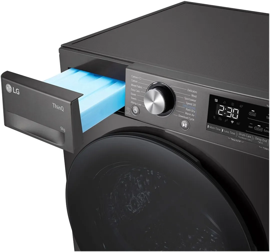 LG RH90V9ZVEN Warmtepompdroger 9kg - Zwart
