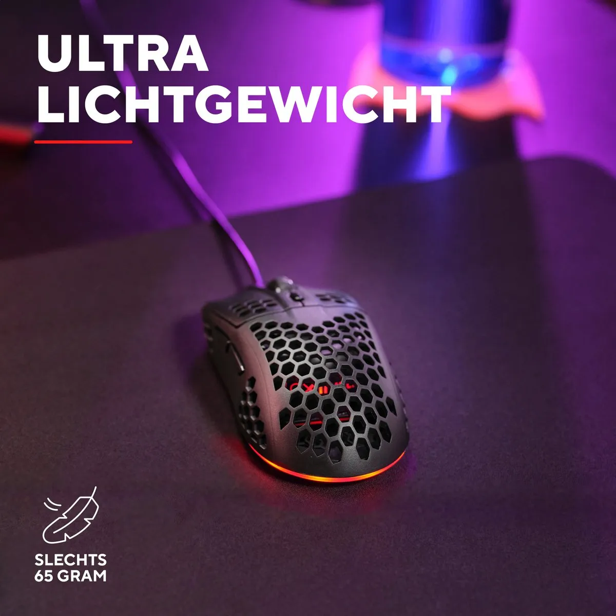 Trust GXT929 Helox Gaming Muis 6400 DPI - Bedraad - Zwart