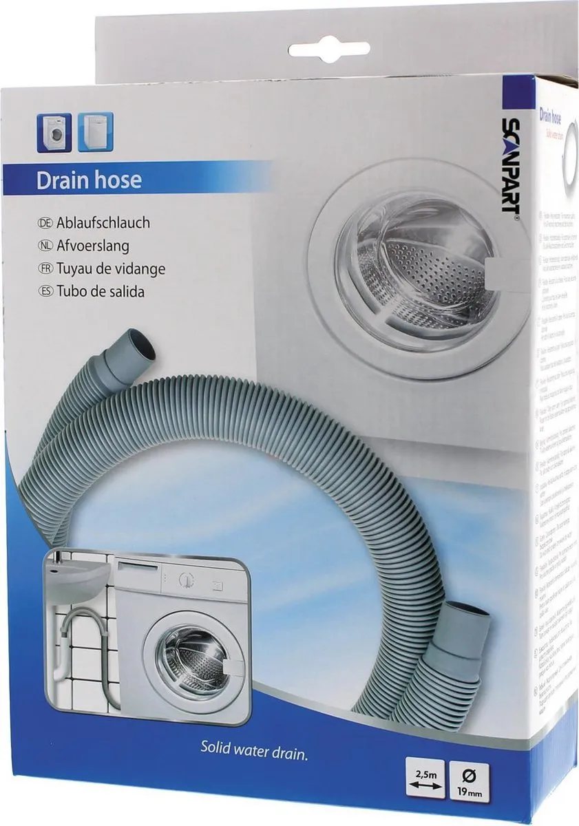 Scanpart Universele Afvoerslang 2.5m - 19/22mm - Grijs