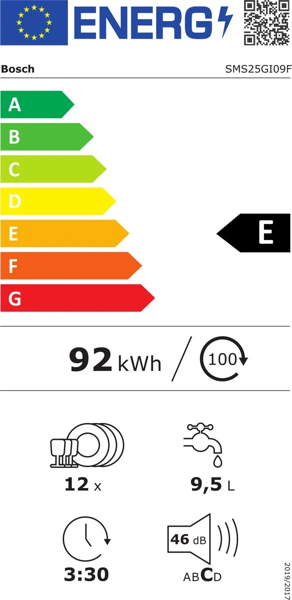Bosch SMS25GI09F Vrijstaande Vaatwasser 12 Couverts - RVS