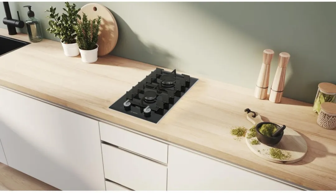 Bosch PRB3A6I40 Gaskookplaat 30cm - 2 Zones - 4750W - Zwart