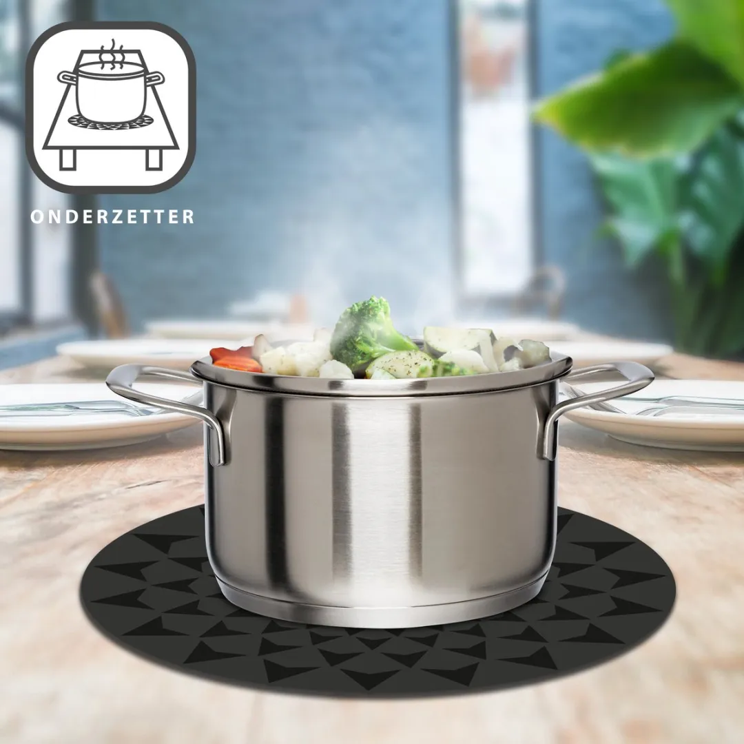 Scanpart Inductie Beschermmatjes 4-delig - 20cm/26cm - Siliconen - Zwart