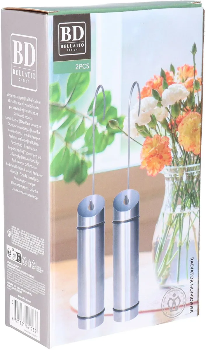 Bellatio Design Waterverdamper Radiator RVS 12x21cm - 6x