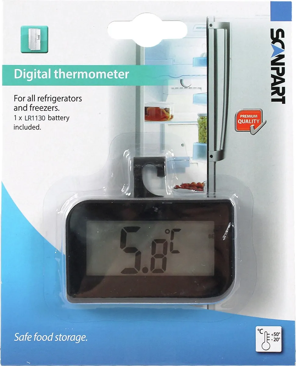 Scanpart Universele Koelkastthermometer 1110030004 - -20°C tot +50°C - Zwart