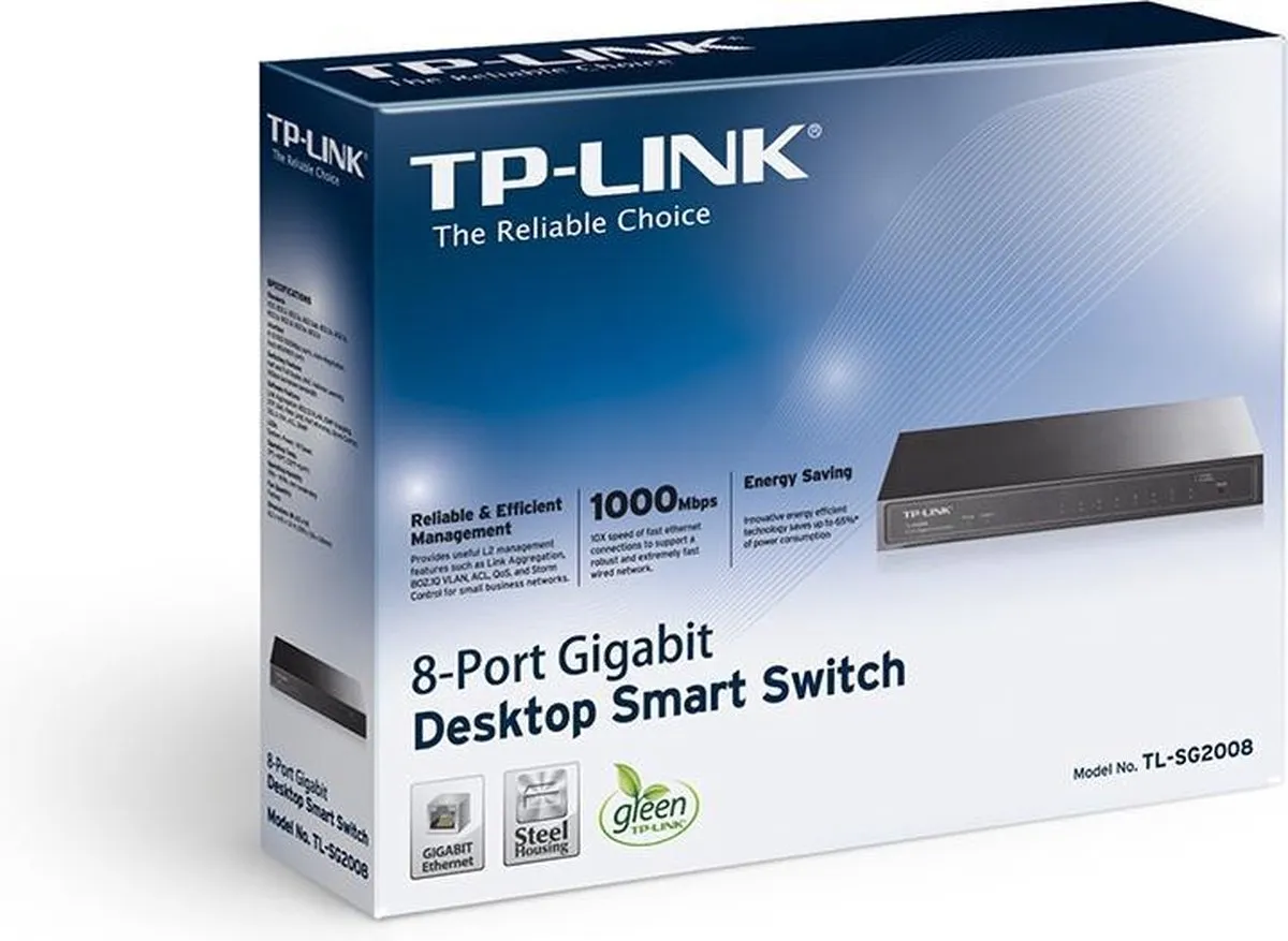 TP-Link TL-SG200 Managed Switch - 16 Gbps - Zwart