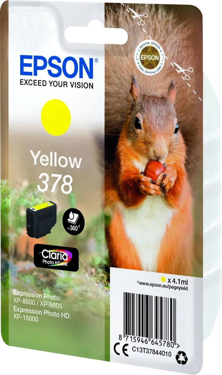 Epson C13T37844020 Compatibele Inktcartridge Geel - 360 pagina's