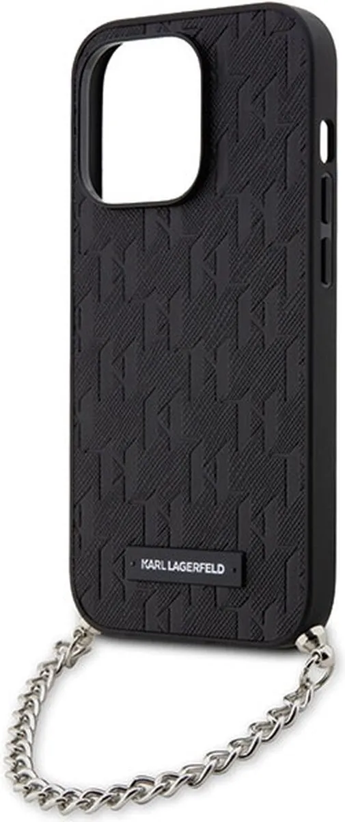 Karl Lagerfeld Saffiano Monogram Hoes iPhone 14 Pro - Zwart - afbeelding 6 van 6