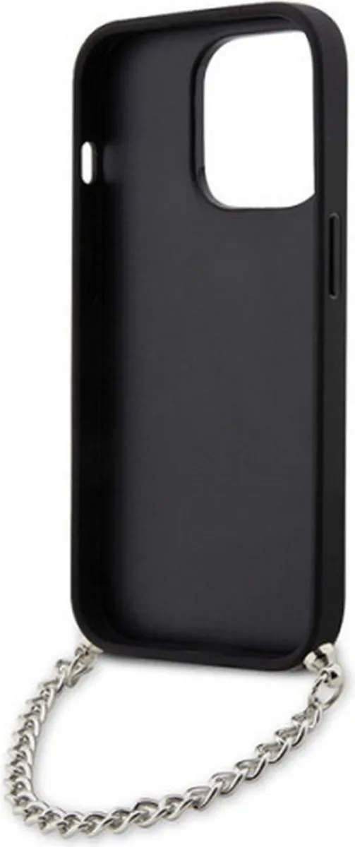 Karl Lagerfeld Saffiano Monogram Hoes iPhone 14 Pro - Zwart