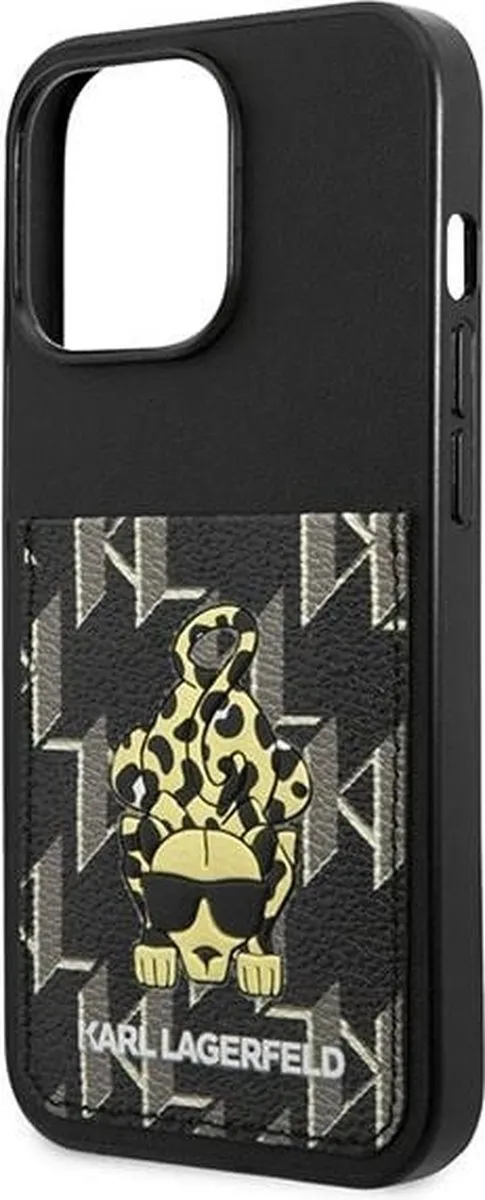 Karl Lagerfeld KLHCP13LCANCNK iPhone 13 Pro Hoesje - Zwart - 1 Kaartslot