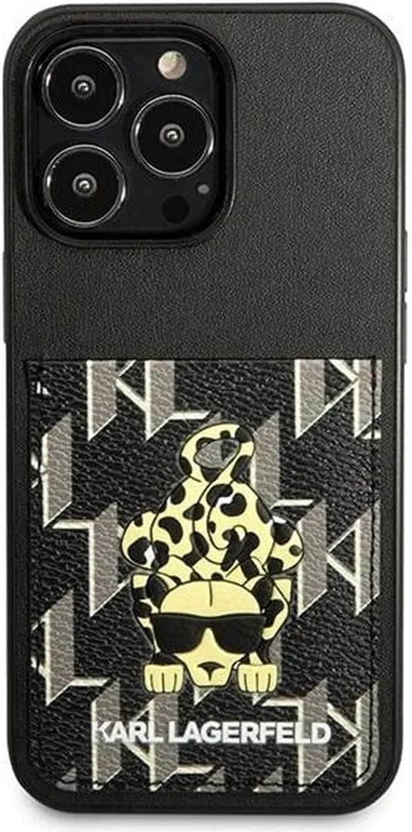 Karl Lagerfeld KLHCP13LCANCNK iPhone 13 Pro Hoesje - Zwart - 1 Kaartslot
