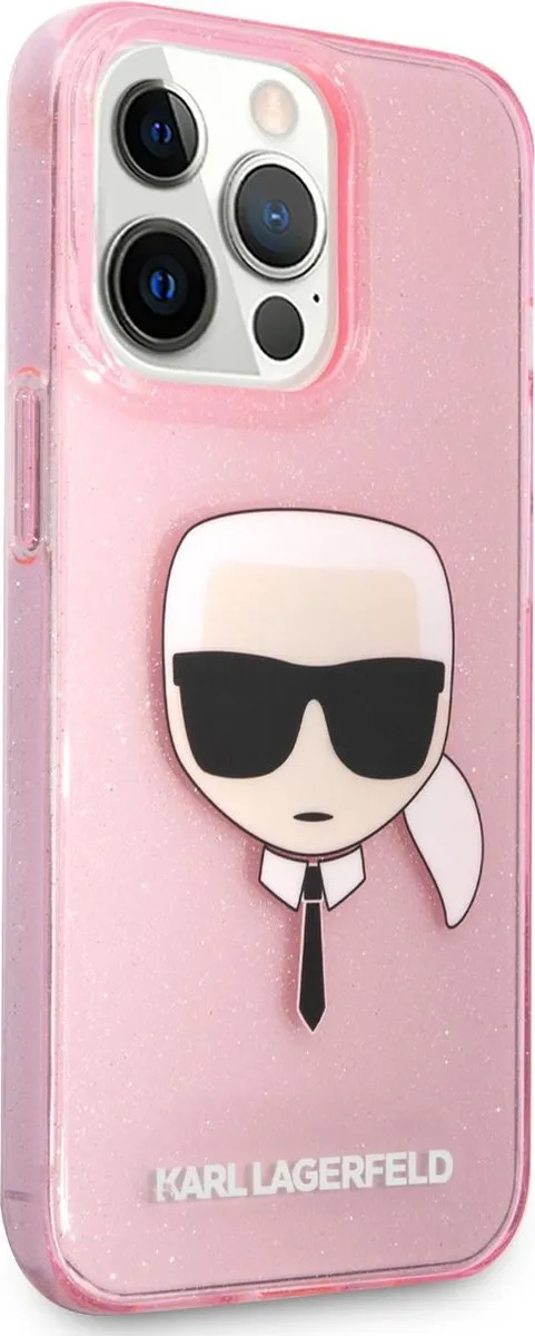 Karl Lagerfeld Roze Glitter Hoesje iPhone 13 Pro Max - 3666339027568 - afbeelding 6 van 6