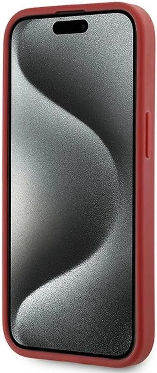 Karl Lagerfeld Diagonal Quilted Script Hoesje iPhone 15/14/13 - Rood - afbeelding 6 van 6