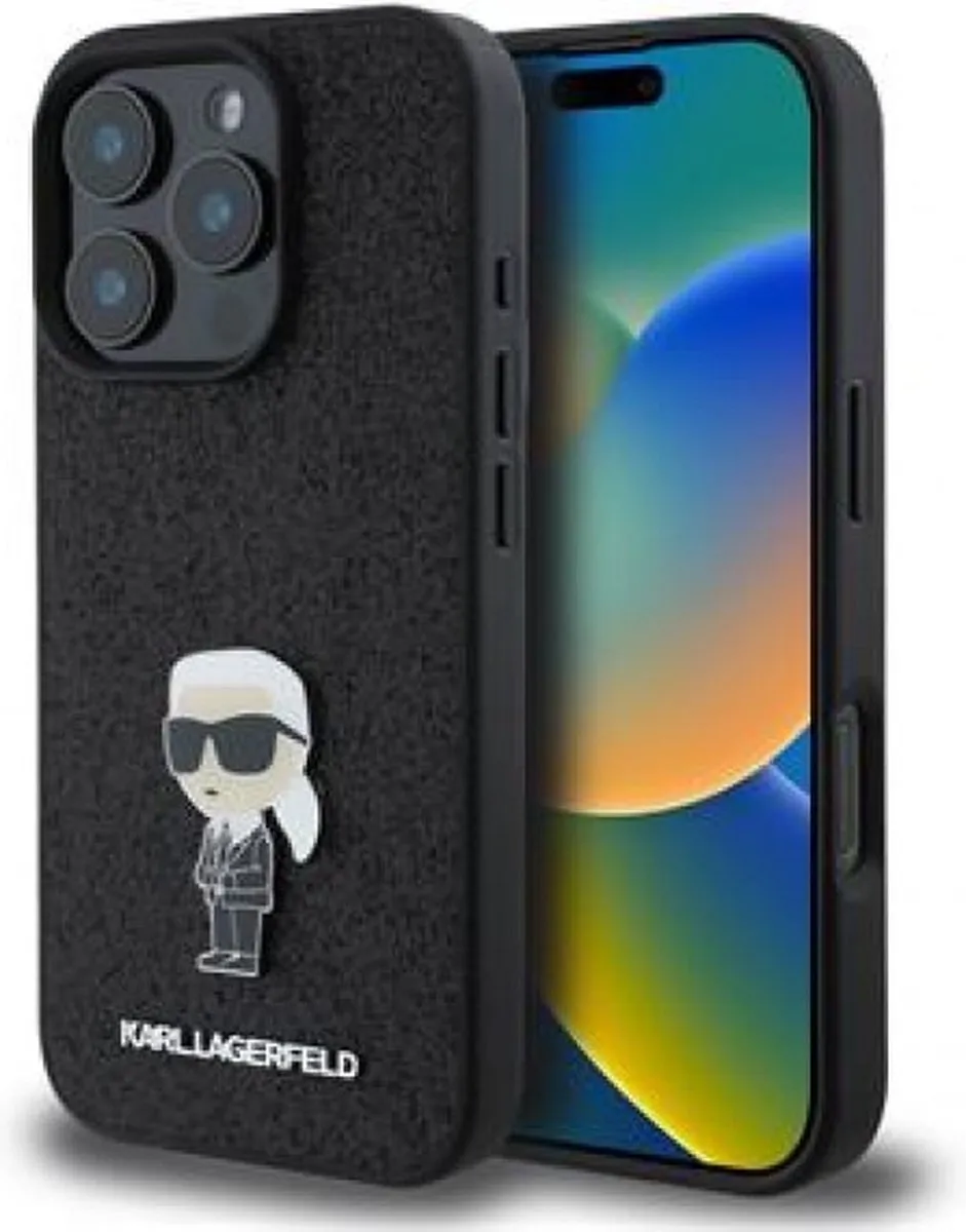 Karl Lagerfeld iPhone 16 Plus Hoesje KLI16PMGSILDBK