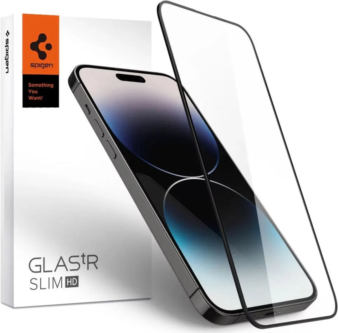 Spigen Glas t.R Screen Protector iPhone 14 Pro Max - Zwart