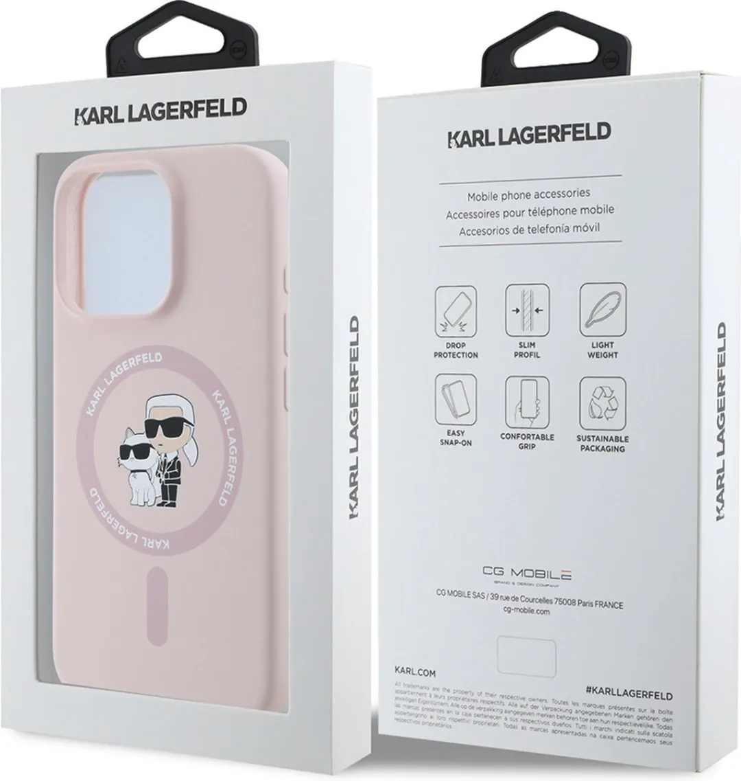 Karl Lagerfeld Backcase Hoesje iPhone 16 Pro Max - Roze - afbeelding 6 van 6