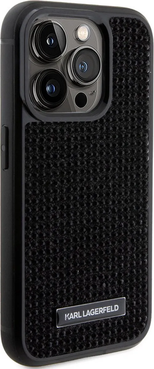 Karl Lagerfeld Rhinestone Back Case iPhone 15 Pro Max - Zwart