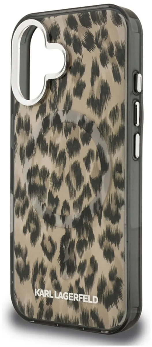 Karl Lagerfeld Backcase Hoesje iPhone 16 - Luipaard - MagSafe