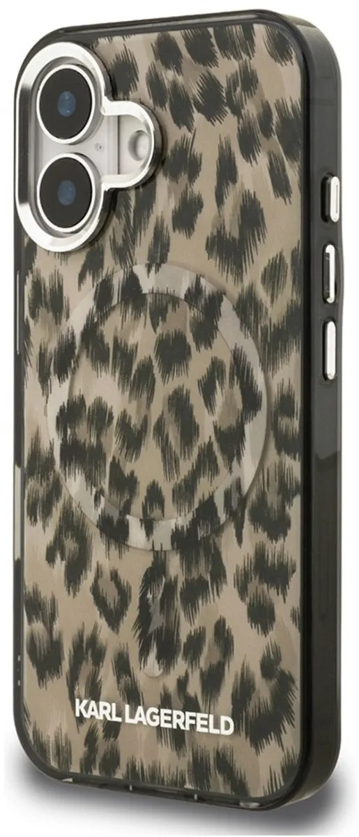 Karl Lagerfeld Backcase Hoesje iPhone 16 - Luipaard - MagSafe