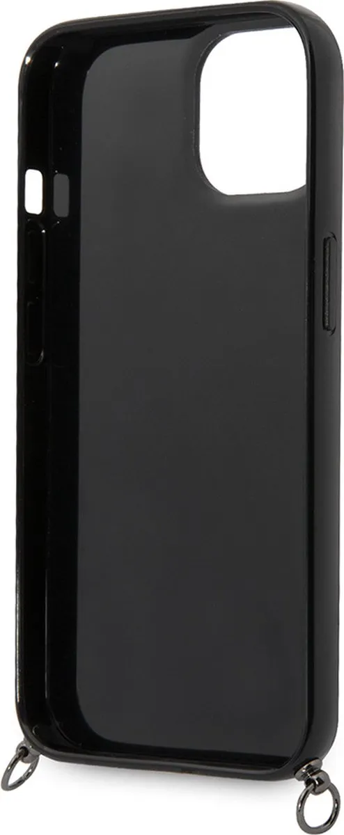 Karl Lagerfeld iPhone 14 Plus Hoesje Strepen Roze Kunstleer