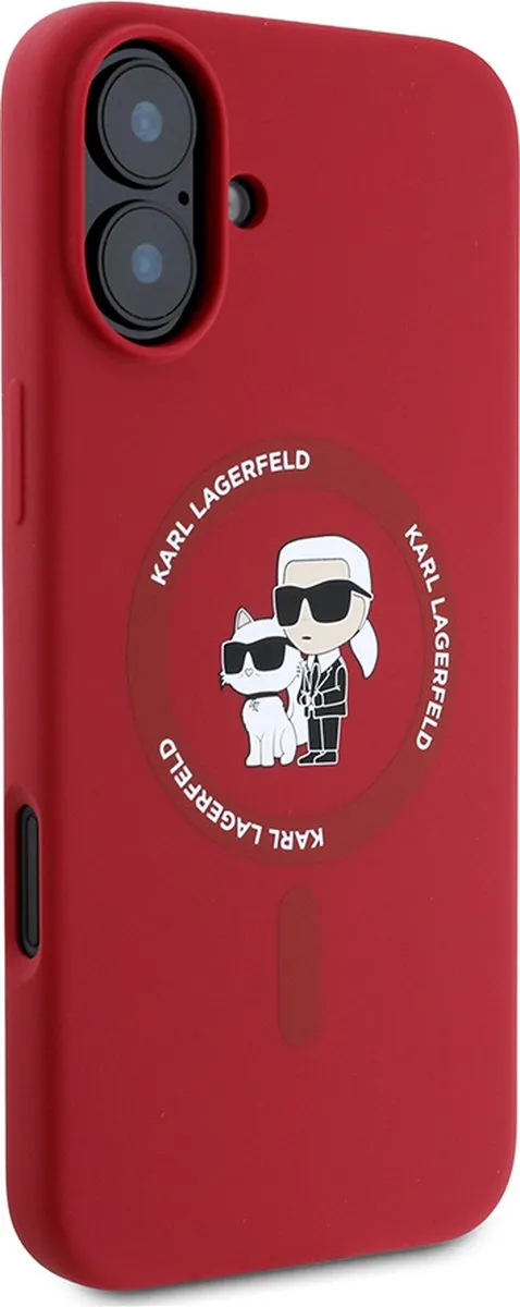 Karl Lagerfeld Backcase Hoesje iPhone 16 Plus - Rood - MagSafe