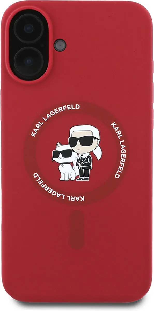 Karl Lagerfeld Backcase Hoesje iPhone 16 Plus - Rood - MagSafe