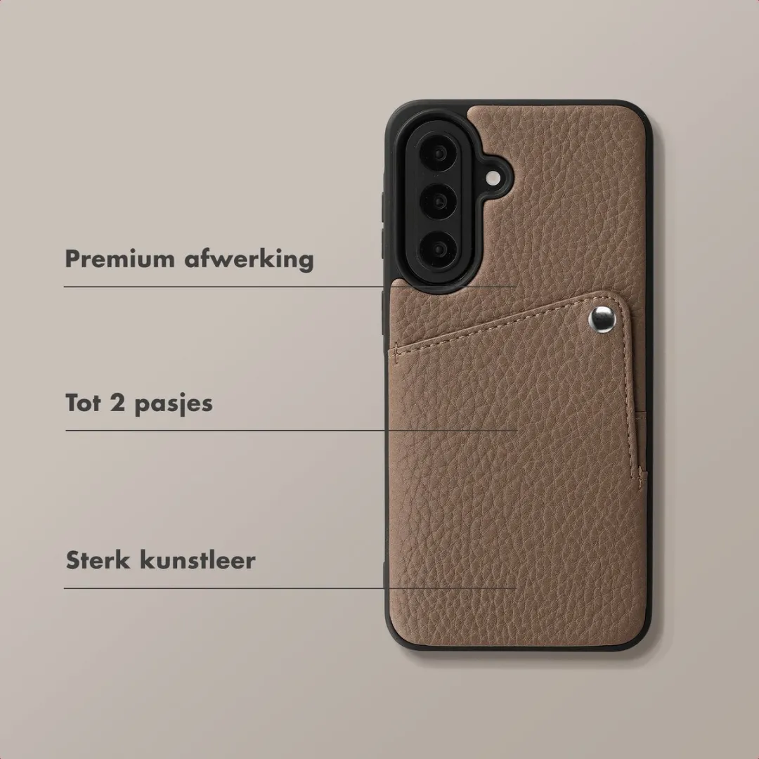 Selencia Hoesje Samsung Galaxy A57 - Pashouder Mocha Brown