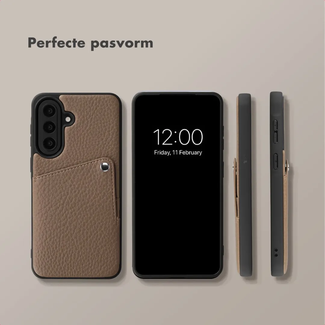 Selencia Hoesje Samsung Galaxy A57 - Pashouder Mocha Brown - afbeelding 6 van 6