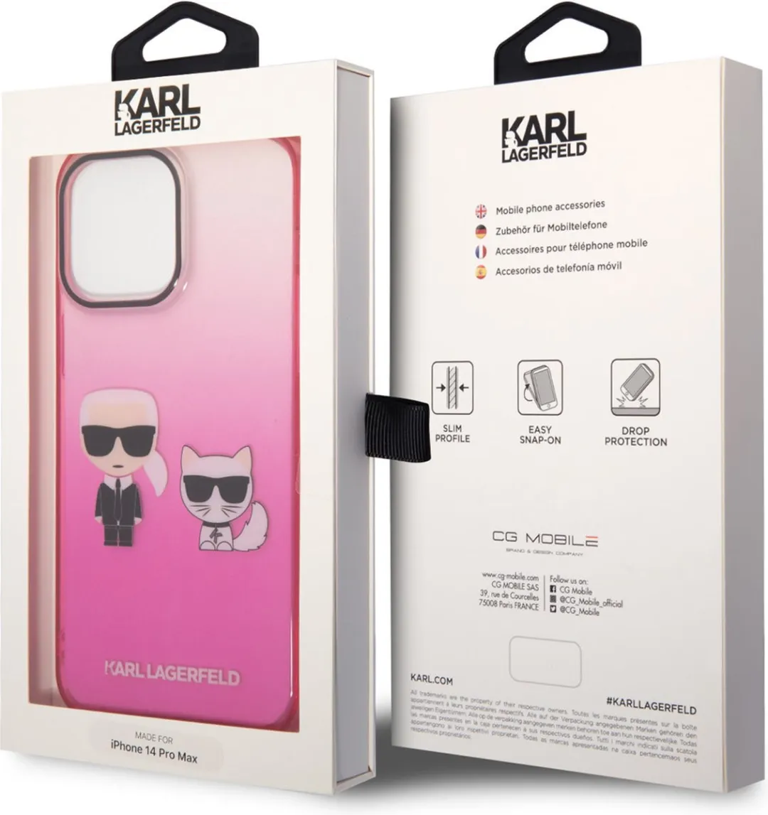 Karl Lagerfeld iPhone 14 Pro Max Hoesje - Roze - TPU - MagSafe