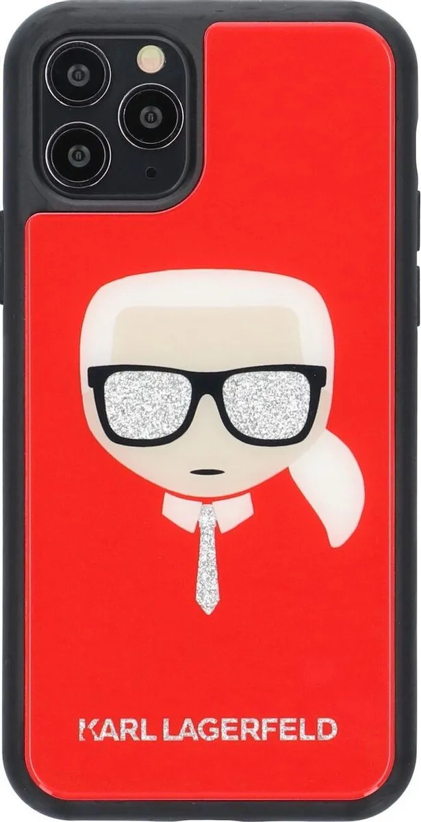 Karl Lagerfeld iPhone 11 Pro TPU Kunstleer Hoesje Rood - 3700740459669