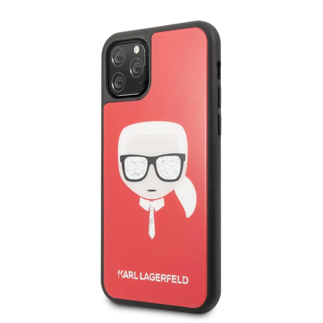 Karl Lagerfeld iPhone 11 Pro TPU Kunstleer Hoesje Rood - 3700740459669